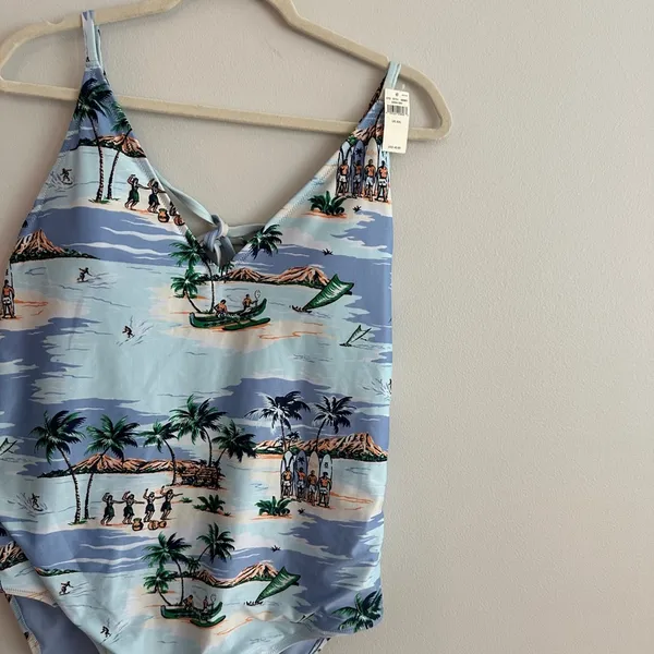Aerie V One Piece Swimsuit Sunfade Teal NWT - Image 5