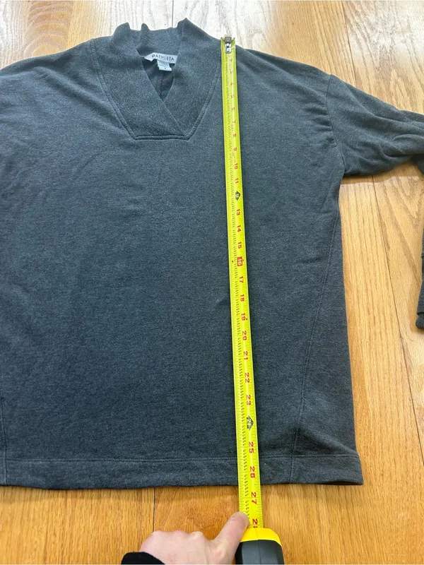 Athleta Clarity V-Neck Sweatshirt Womens Small S‎ Gray Shawl Neck Nirvana L/S - Image 10