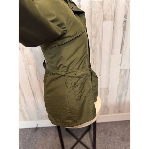 JYY Faux Fur Jacket Removable Raincoat Green Size S - Image 7