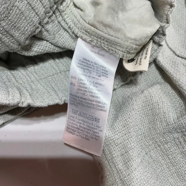 Madewell Breezewoven Pull On Wide Leg Pants Sz XS Linen Blend Casual‎ Sage Green - Image 12
