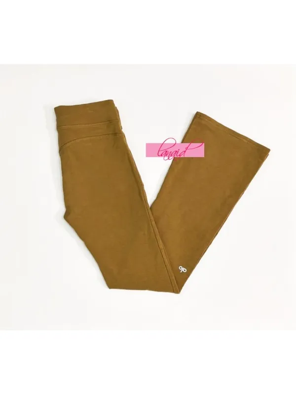 Alo Sway Bootcut Sweatpants Golden Olive Branch High-Rise Waist Flared Sweats S - Image 6