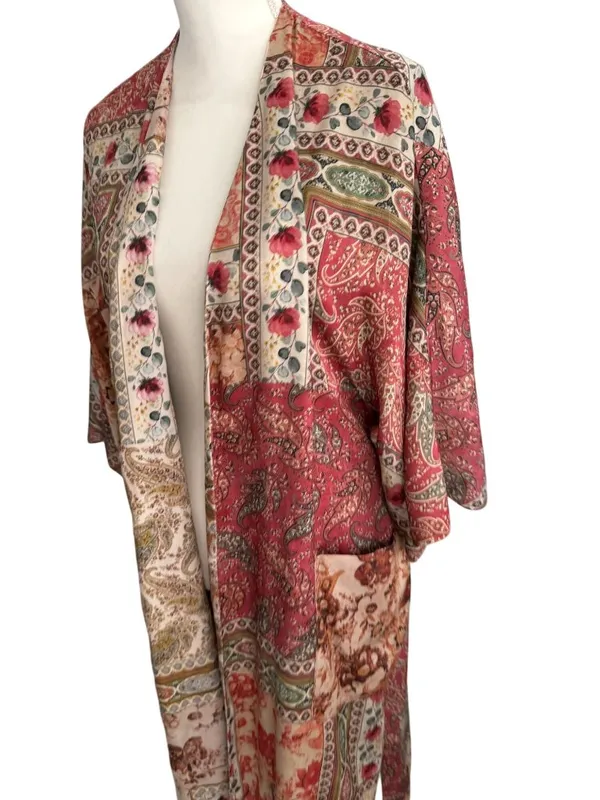 ZARA Reversible Belted Caftan Robe Size Small - Image 2