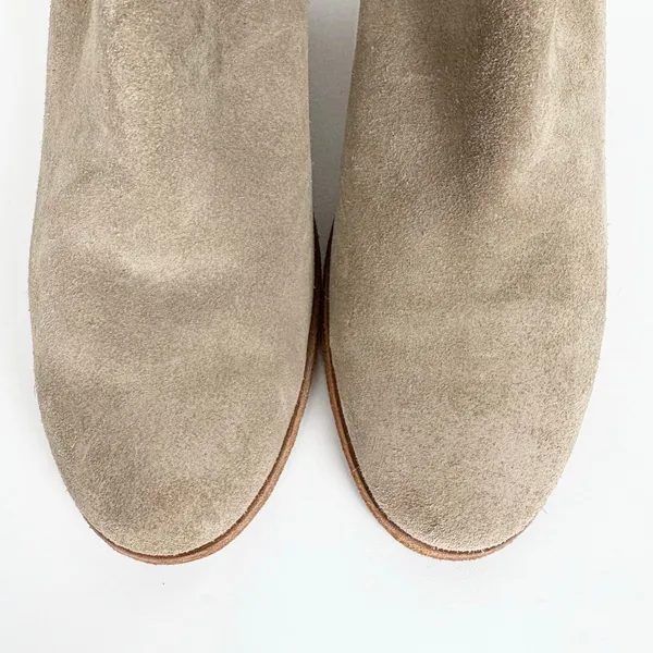 Frye Naomi Pickstitch Booties Ash Soft Oiled Italian Suede Back Zip Size 7.5 - Image 4
