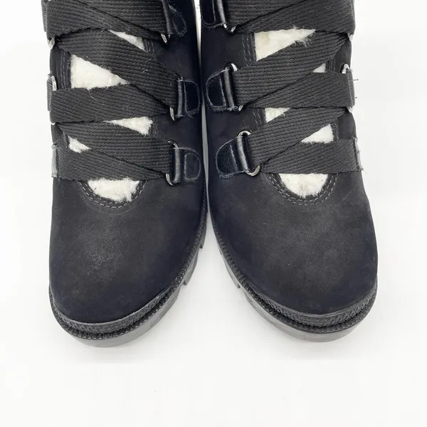 NEW‎ Schutz Womens 6 Aretuza Black Suede & Shearling Combat Boots Waterproof - Image 6
