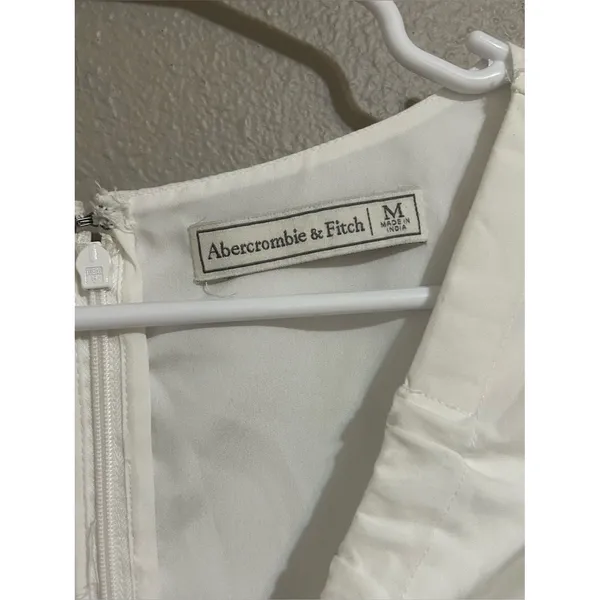 Abercrombie & Fitch White Puff Sleeve Cottagecore Mini Dress Women’s Size Medium - Image 9
