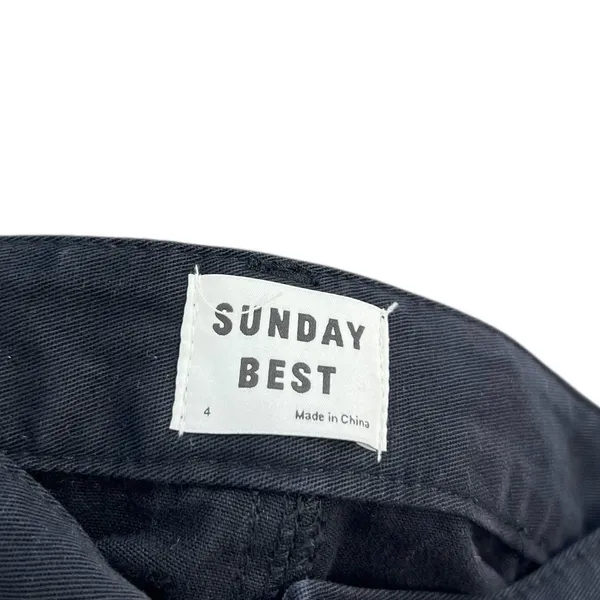 Aritzia Sunday Best Jaden‎ Pant High Waist Chino Utility Black Size 4 - Image 11