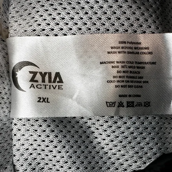 Zyia Active Rain Jacket Windbreaker Reflective Softshell Zip Hood Camo Black 2X - Image 2