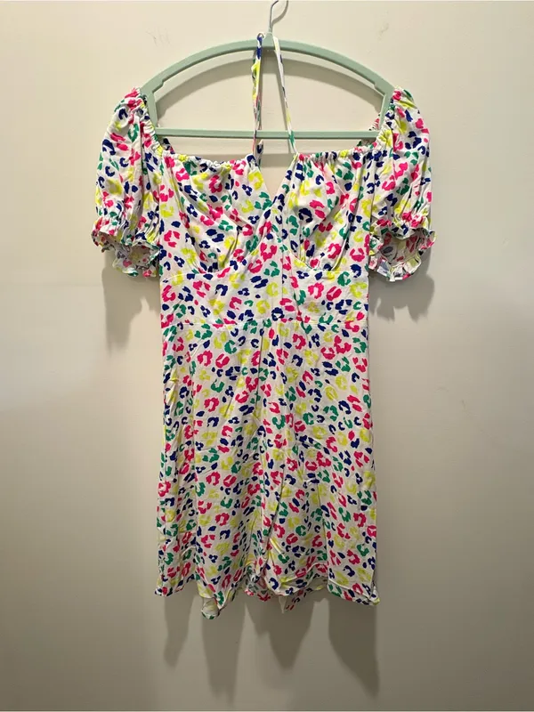 crown & ivy Yellow Multi-Color Puff Sleeve Mini Dress - Image 2