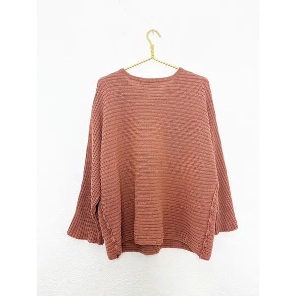 Free People Beach Imogene Oversized Knit Tunic‎ Sweater Top Size Medium Salmon - Image 11