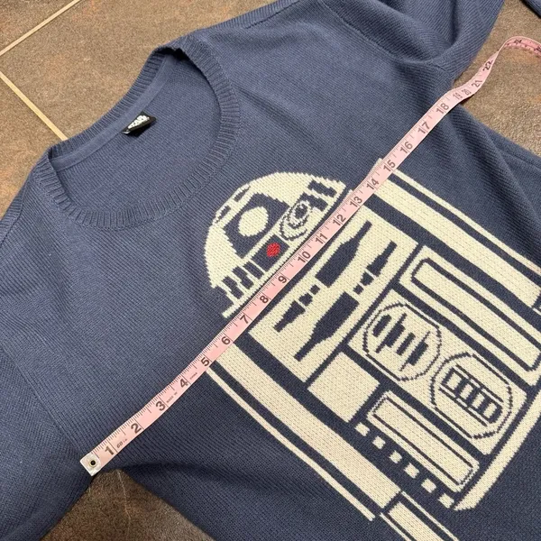 Star Wars Her Universe R2-D2 Droid Pullover Sweater Knit Blue Small S - Image 8