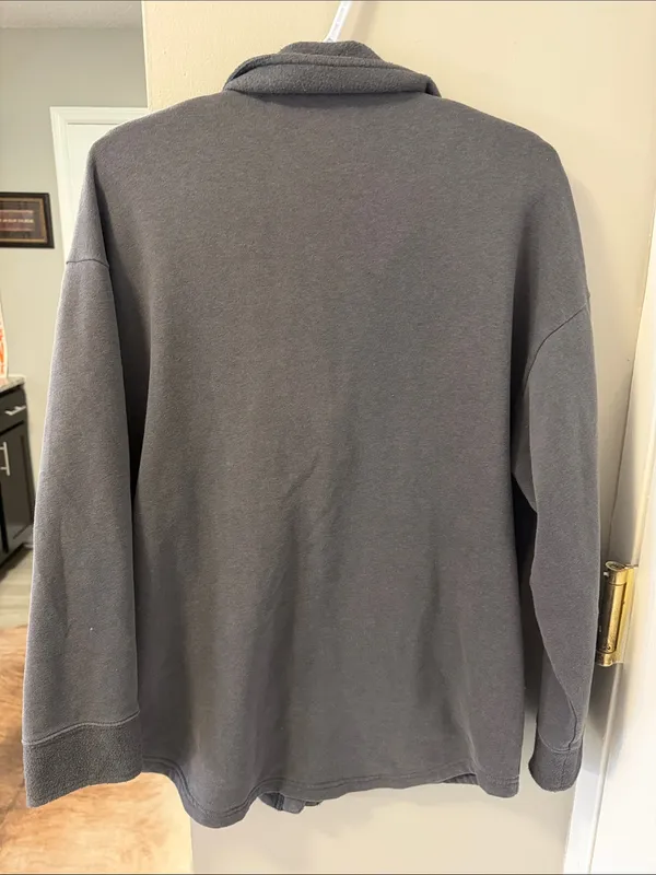 Hollister Oversized Fleece-Lined Shacket - Charcoal Grey - Size Medium - Like Ne - Image 5