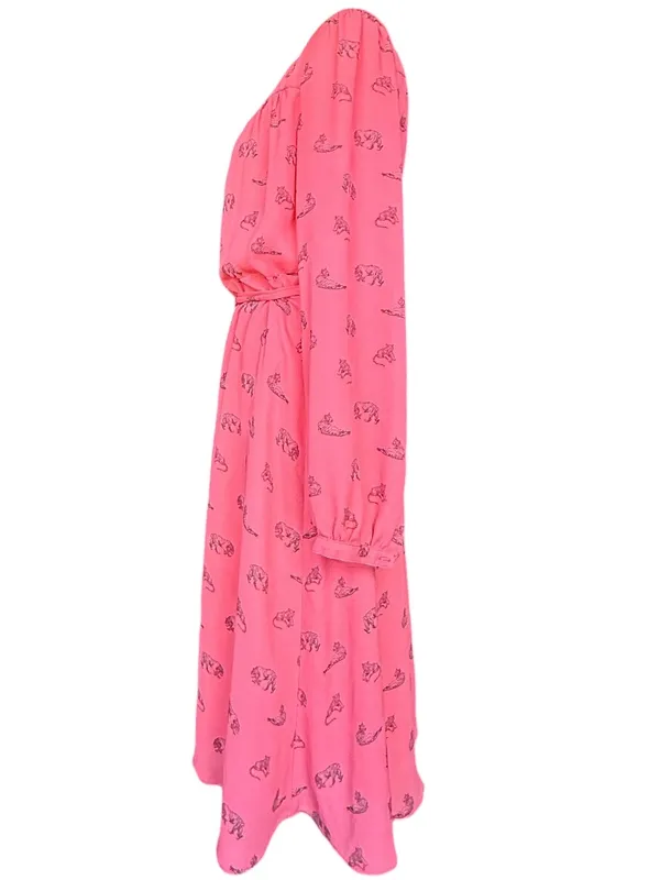 Banana Republic Factory Tiger Print Long Sleeve Button Down Dress Sz 10‎ - Image 6