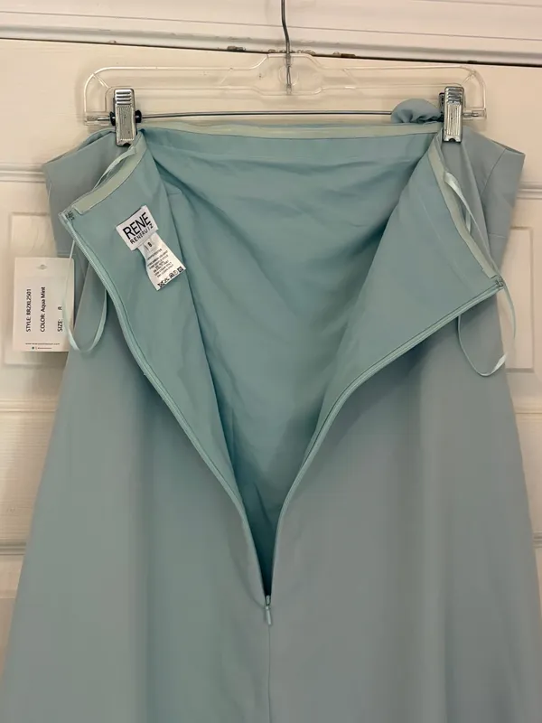 NWT!! Rene Ruiz Strapless Floral Appliqué Dress in Aqua Mint - Image 9
