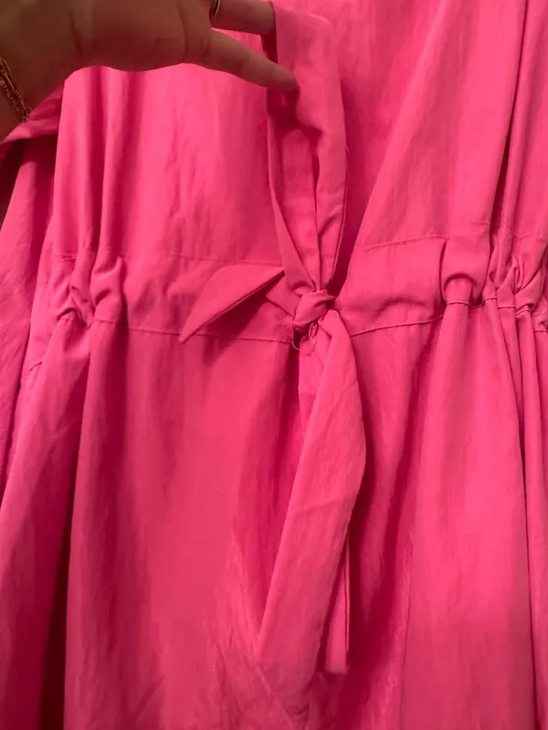 Glam Pink Cinch Waist Dress - Image 7