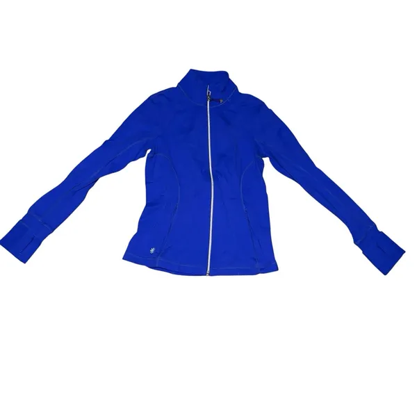 Athleta Hope 2 Running Jacket XS Blue CYA Yoga Coat Full Zip 721863 Women's - Image 2