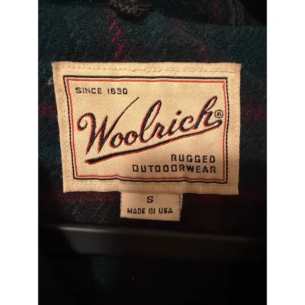 Woolrich Vintage Plaid Hooded Jacket Womens Small Green Red Wool Blend Zip Up - Image 3