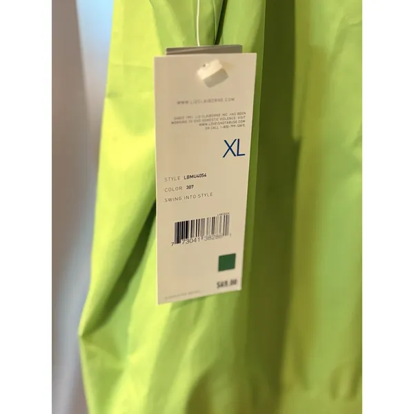 lizgolf Women’s NWT $69 Green Golf Windbreaker Vest Jacket Pouch Hoodie Zip XL - Image 6