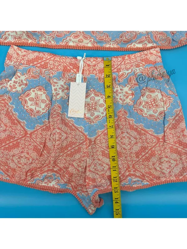 Candies Vintage Y2K Summer Boho Two Piece Juniors Top & Shorts 100% Rayon Size L - Image 7