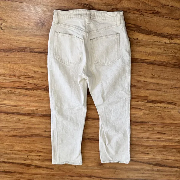Abercrombie & Fitch Curve Love The 90s Relaxed Jean High Rise White 26 2R 5893 - Image 6