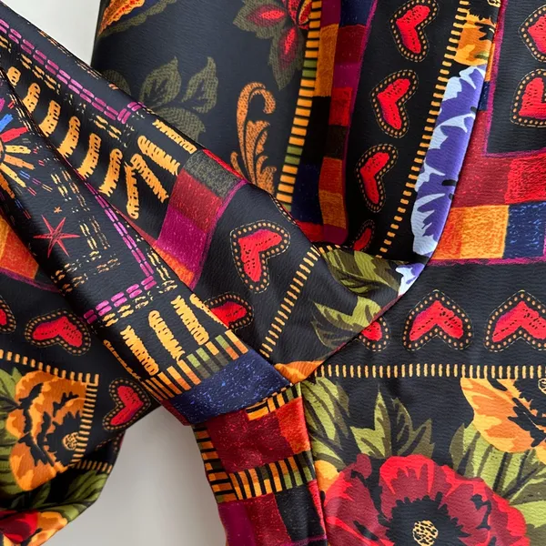 Joie Floral and Sun Graphic Silky Culotte Pants, Multicolored, Size Large - Image 7