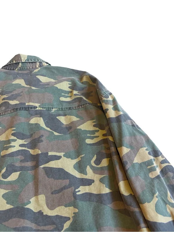 Sundry Button-Down Camo Jacket Shacket Layering 100% Cotton Streetwear Sz Large - Image 15