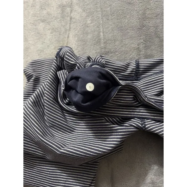 Lululemon Women's‎ Wunder Under Pant Super Stripe Cadet Blue White Size 6 - Image 5