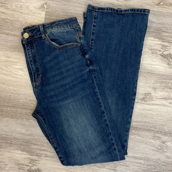 tractr Dark Wash Blue Wide Leg Women's Stretchy Jeans Size 4/27 - Image 5