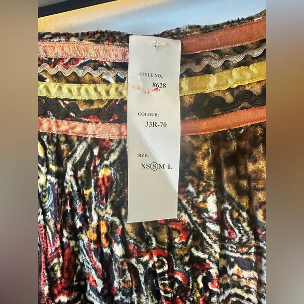Chandry Kc Boho Velvet Animal Print Midi Skirt Nwt! Fall Style - Image 10