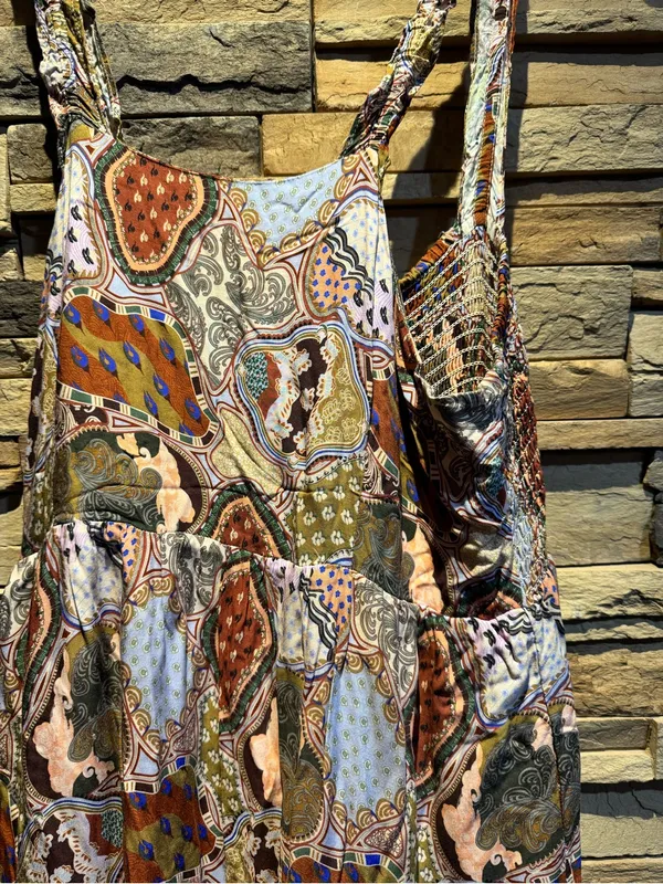 Dex Floral Tiered Maxi Dress in Paisley Medallion Size XL - Image 4