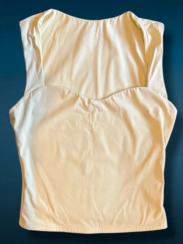 Cider Butter Cream Sweetheart Neckline Fitted Stretch Tank Top Size M - Image 2