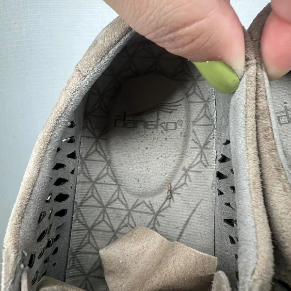 Dansko Charlie Taupe Suede Perforated Lace Up Walking Sneakers Women 42 11.5-12 - Image 7