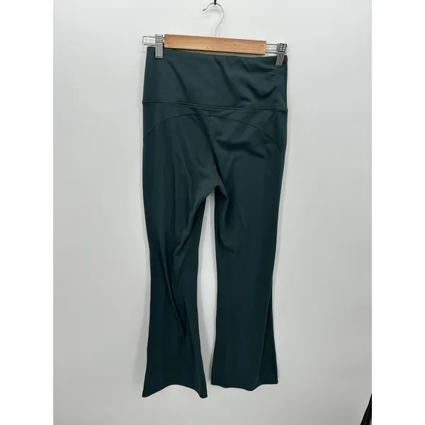 Quince Women High Waisted Flare Leggings Forest Green Size S Athleisure Yoga - Image 2