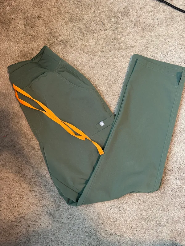 FIGS Moss Green Yola Skinny Scrub Bottoms -High Waisted - Image 2