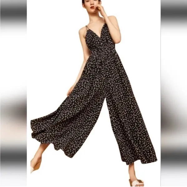 Anthropologie Maeve Finley Polka Dot Wide Leg Jumpsuit | Size 14 - Image 5