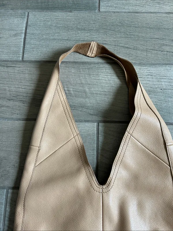 Vince Camuto Pebbled Leather Shoulder Hobo in Tan - Image 3