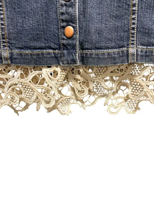 Gap Denim Skirt Blue Size 12 Y2K Lace Festival Coastal Spring Cottagecore Casual - Image 7