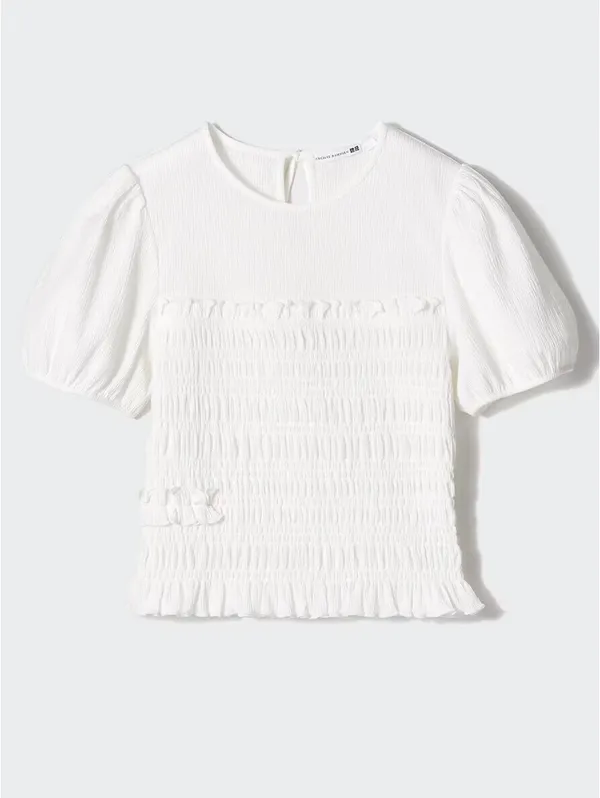 Uniqlo Cecilie Bahnsen Shirring Volume Sleeve T-Shirt NWT White Small - Image 6
