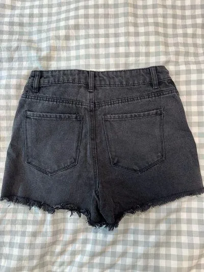 TJ Maxx Black embroidered denim shorts - Image 2