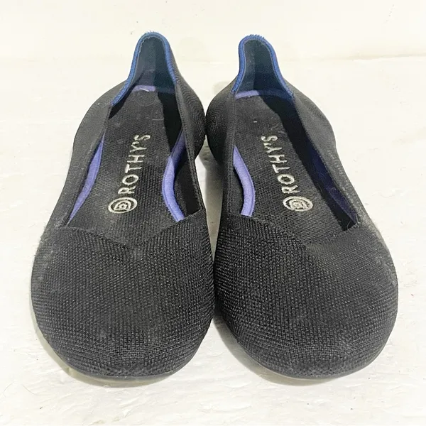 ROTHY'S Size 9.5 Black Classic Round Toe Knitted Ballet Flats - Image 2