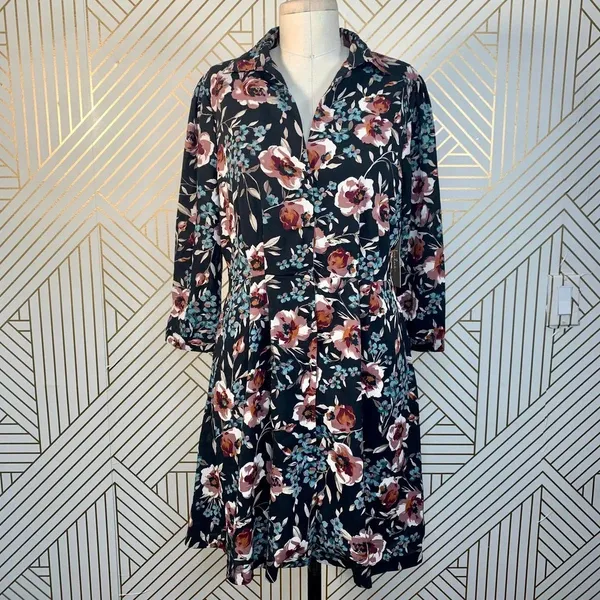 Lulus‎ Such a Beauty Black Floral Button-Up Dress - Image 3