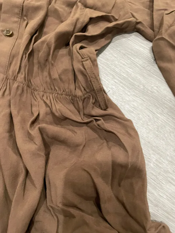 Brown Long Sleeve Casual Dress - Image 3