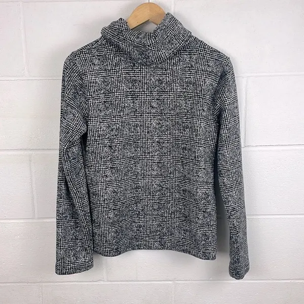 J.Crew mercantile funnel neck plaid pullover sweater Black - Image 5