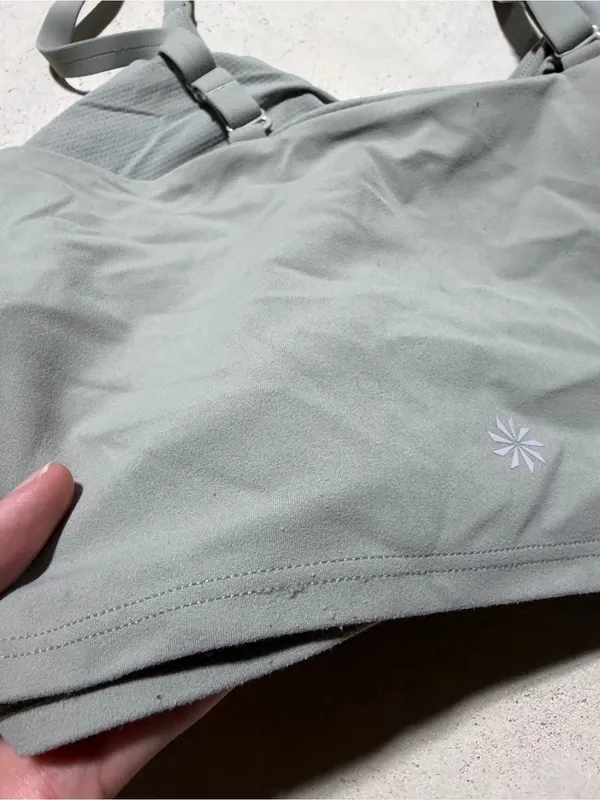 Athleta Ruched Front sports bra Green medium - Image 6