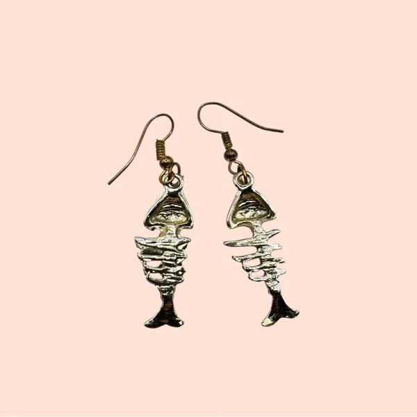 Zircon Crystal Fish Bone Dangle Earrings: Silver Plated Boho Jewelry - Image 8