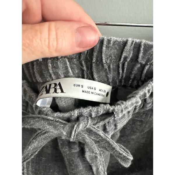 Zara Linen Drawstring Pull On‎ Pants Size Small - Image 3