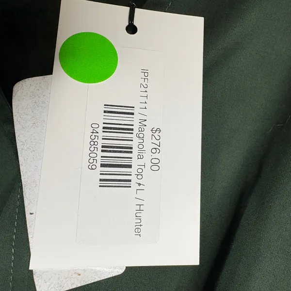 INCLAN STUDIO Magnolia‎ Top Hunter Green Long Sleeve V Neck Size L - Image 3