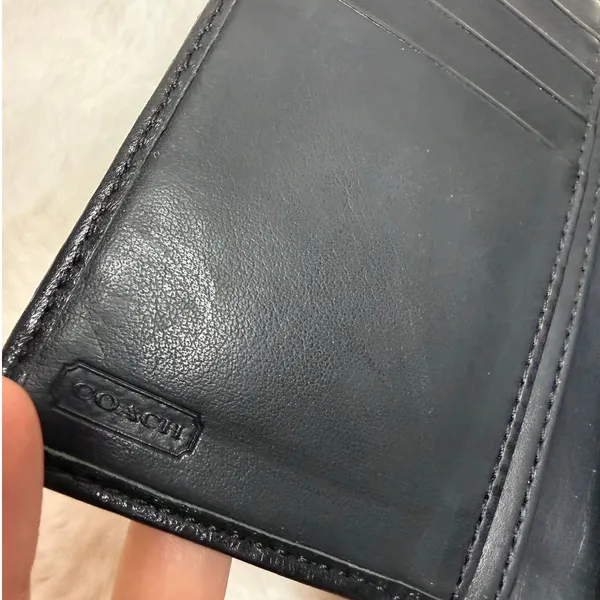 COACH Black Signature Canvas Wallet - Image 7