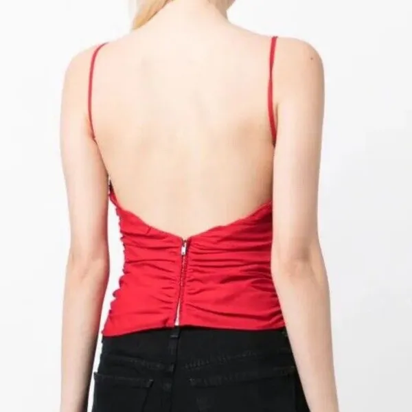 Reformation Tiana top in lipstick red - Image 2