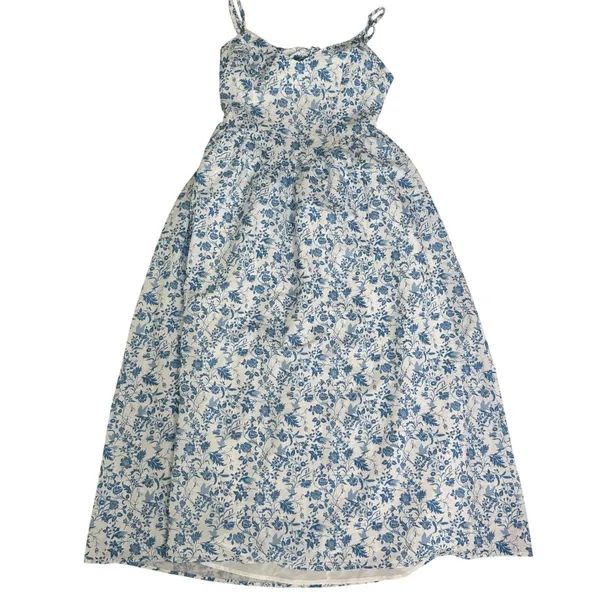 Mika &‎ Gala maxi boho white blue floral dress sleeveles coastal soft girl XL - Image 4