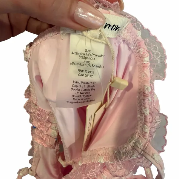 For Love & Lemons Haiden One Piece Swimsuit Rose Tyrie Pink Gingham S NWT - Image 9